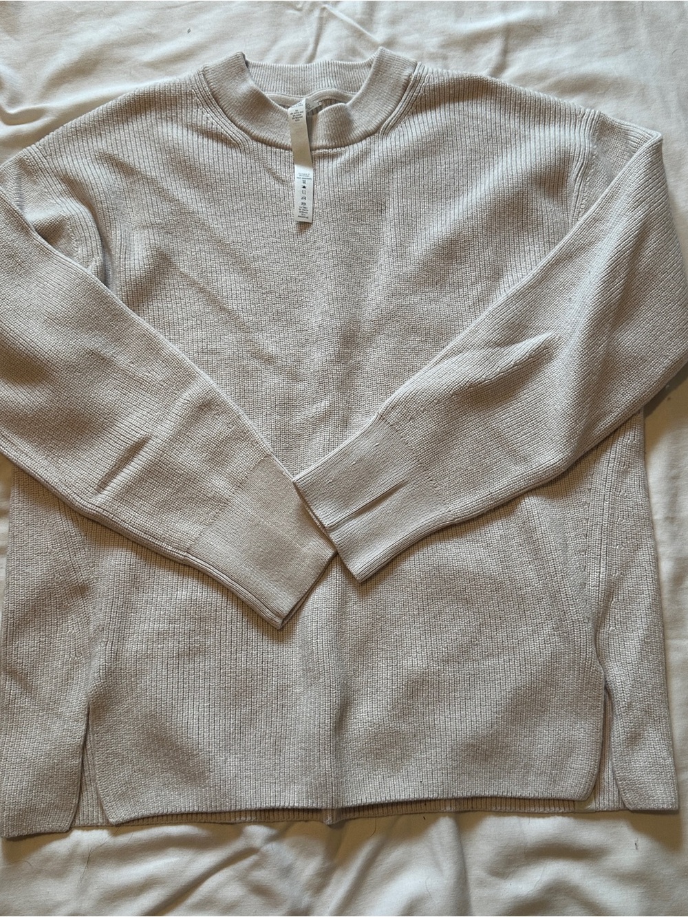 lululemon athletica Ribbed Crewneck Sweater in Light Ivory